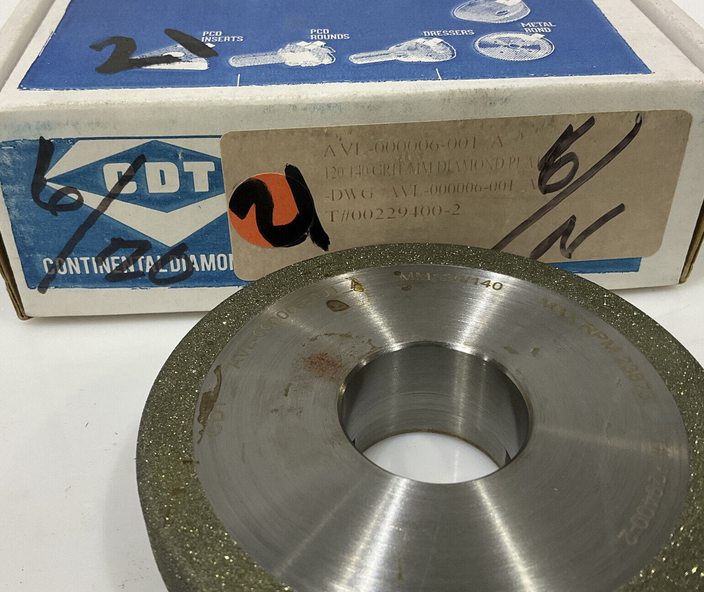 CONTINENTAL DIAMOND TOOL 229400-2 GRIT 120/140 4” GRINDING WHEEL