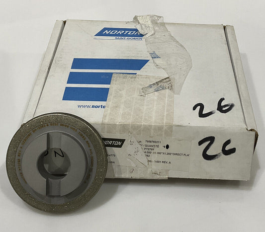 NORTON PT2768 GRIT 60/80 4”OD DIAMETER 1.26” BORE DIAMOND GRINDING WHEEL