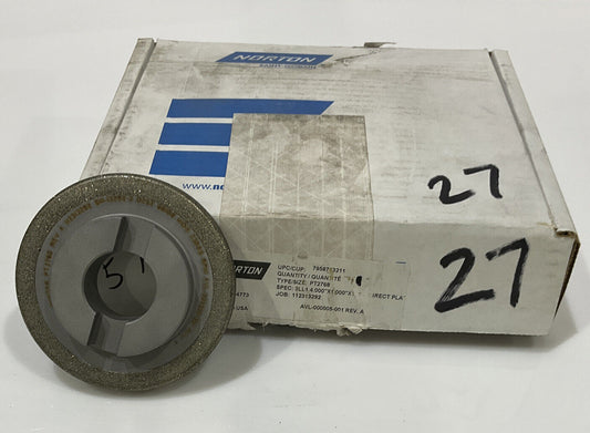 NORTON PT2768 GRIT 60/80 4" DIAMETER 1.26” BORE DIAMOND GRINDING WHEEL