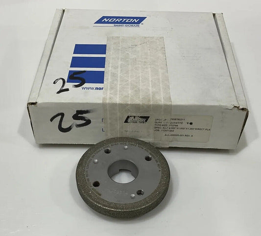 NORTON PT2768 GRIT 60/80 4” DIAMETER 1.26” BORE  DIAMOND GRINDING WHEEL