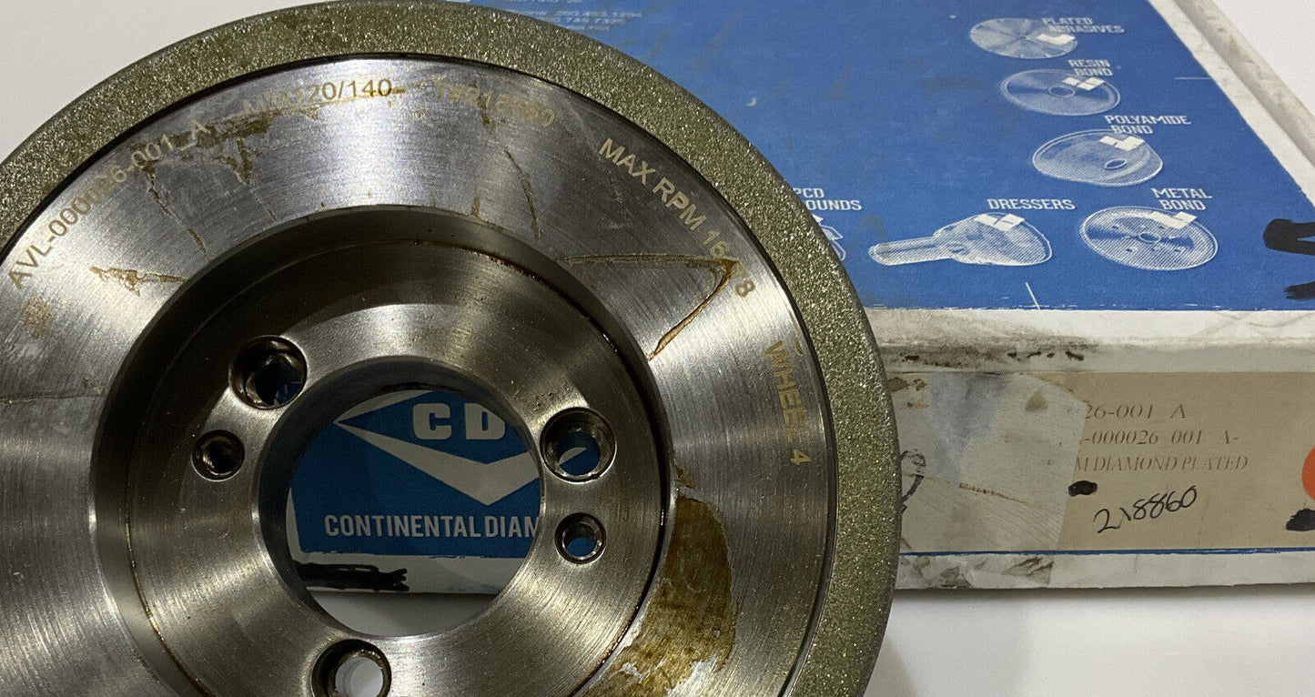 CONTINENTAL DIAMOND TOOL 218860 120/14 0 GRIT 5.795” DIAMETER GRINDING WHEEL