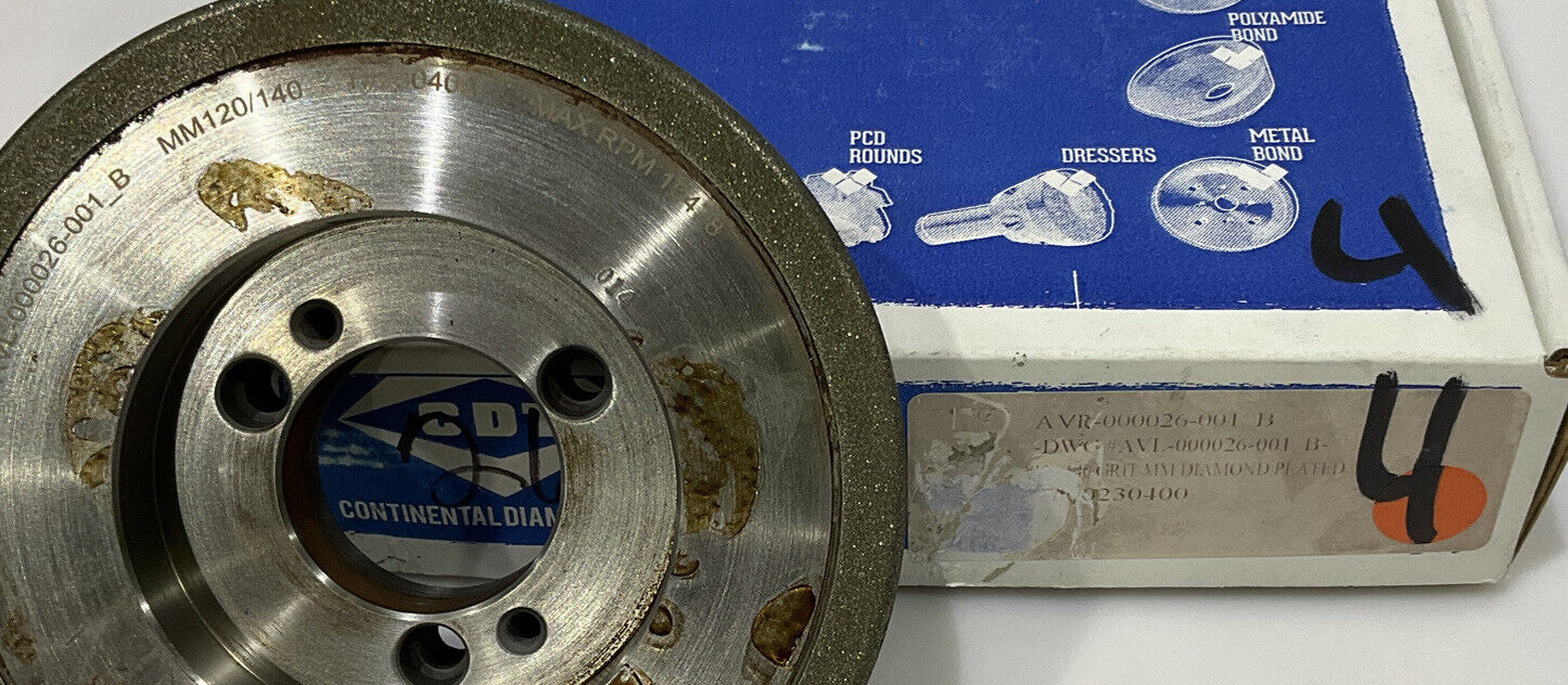 CONTINENTAL DIAMOND TOOL 230400 120/140 GRIT 5.795” DIAMETER GRINDING WHEEL