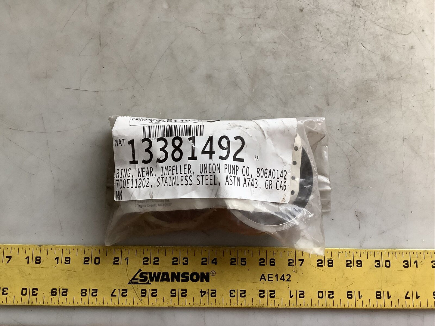 CLYDE UNION 806A0142700E11202 IMPELLER WEAR RING 678