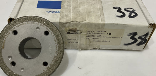NORTON PT2768 GRIT 60/80 4” DIAMETER 1.26” BORE .571” GRINDING WHEEL