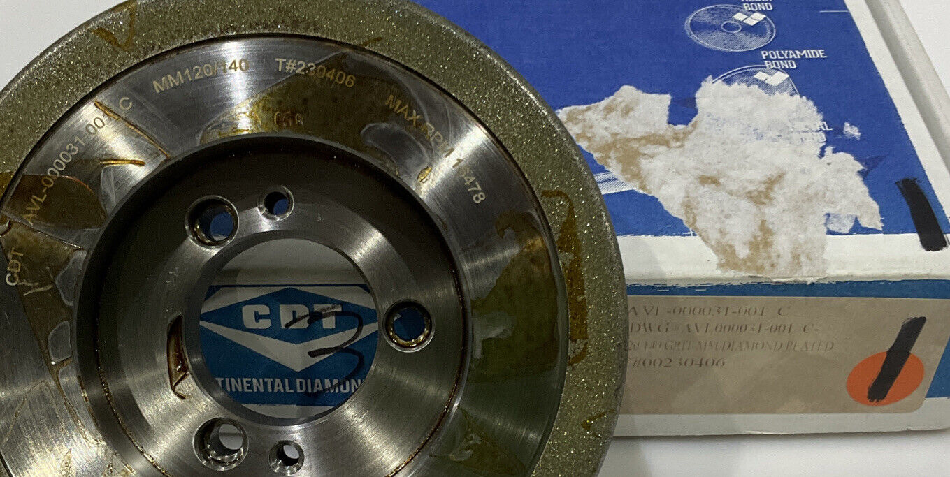 CONTINENTAL DIAMOND TOOL 230406 120/140 GRIT 5.795” DIAMETER GRINDING WHEEL 1"