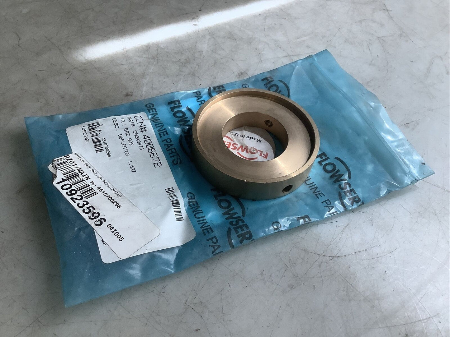 FLOWSERVE 4006672 CN3A3475 DEFLECTOR BRZ 932 1.627IN ID 678
