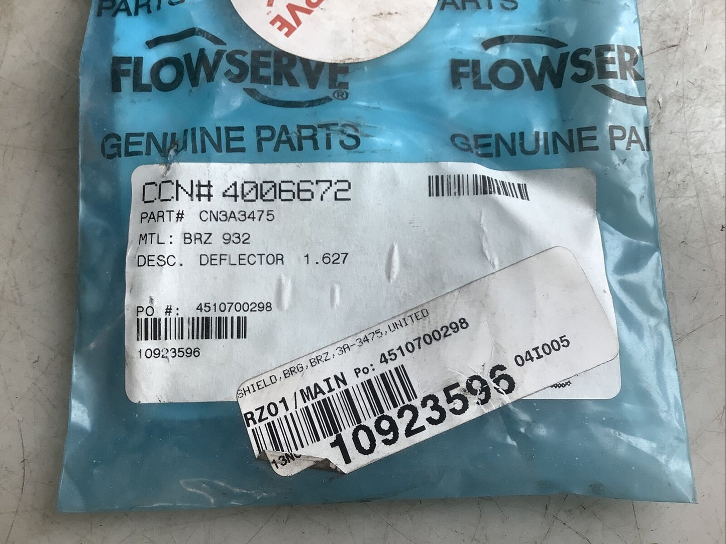 FLOWSERVE 4006672 CN3A3475 DEFLECTOR BRZ 932 1.627IN ID 678