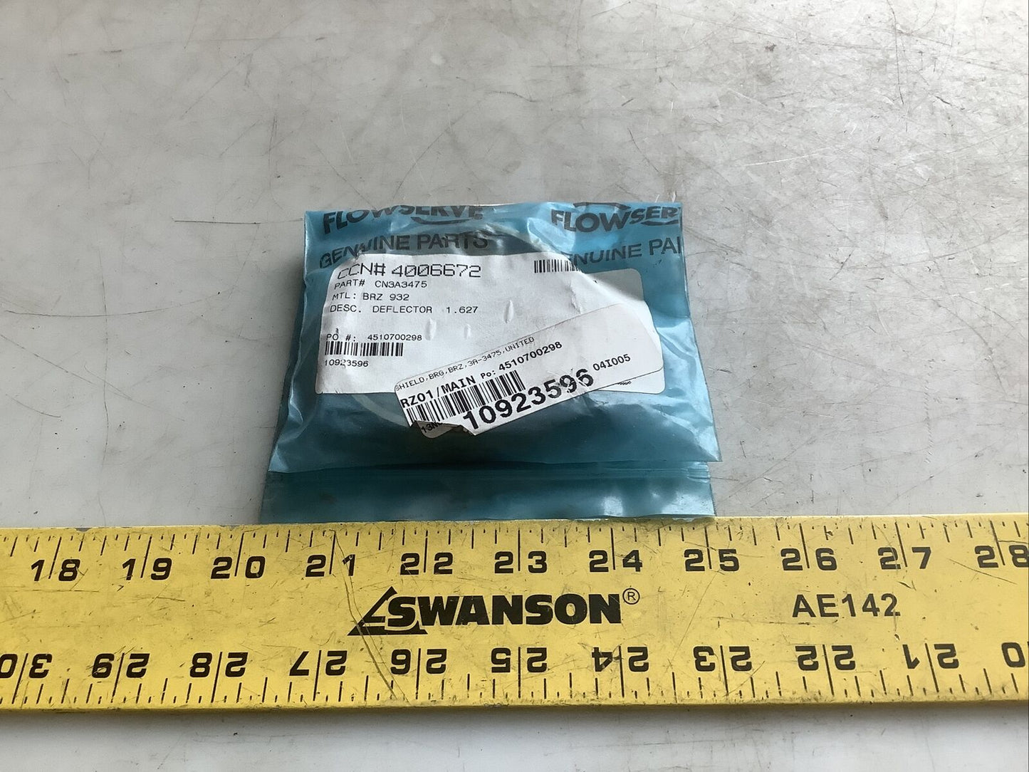 FLOWSERVE 4006672 CN3A3475 DEFLECTOR BRZ 932 1.627IN ID 678