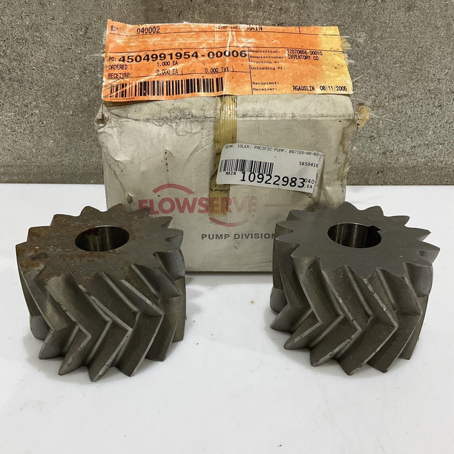 FLOWSERVE PACIFIC PUMP B07728-00-03 IDLER GEAR 678 LOT OF 2