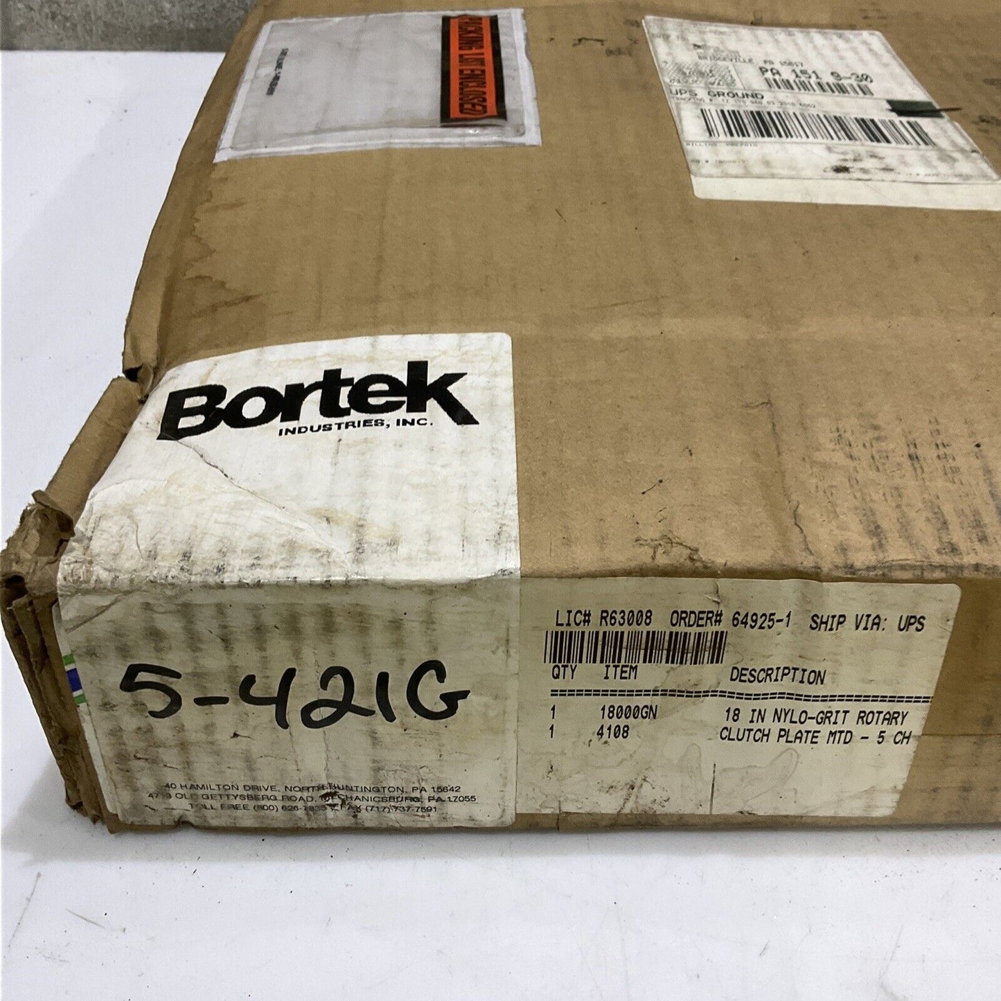 BORTEK 1800GN NYLO-GRIT ROTARY BRUSH 18 IN WITH 4108 CLUTCH PLATE MTD