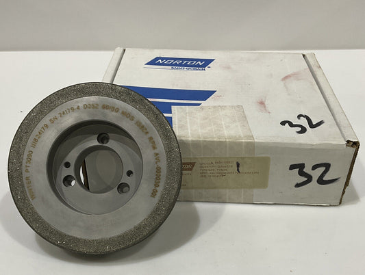 NORTON PT3090 GRIT 60/80 5.795” DIAMETER 1.654” BORE 1.00” GRINDING WHEEL