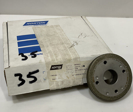 NORTON PT2768 GRIT 60/80 4.00” DIAMETER 1.26” BORE .571” GRINDING WHEEL