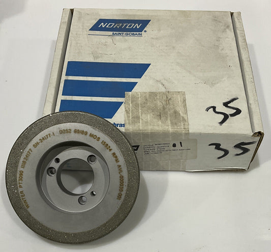 NORTON PT3090 GRIT 60/80 5.795” DIAMETER 1.654” BORE 1.00” GRINDING WHEEL