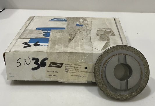 NORTON PT2768 GRIT 60/80 4.00” DIAMETER 1.26” BORE .571” DIAMOND GRINDING WHEEL