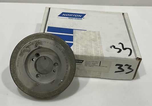 NORTON PT3090 GRIT 60/80 5.795” DIAMETER 1.654” BORE 1.00” GRINDING WHEEL