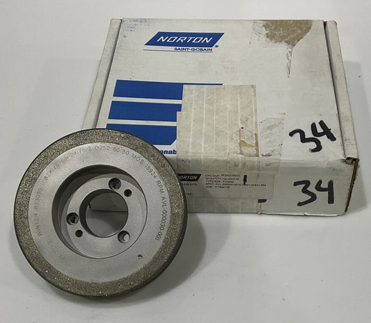 NORTON PT3090 GRIT 60/80 5.795” DIAMETER 1.654” BORE 1.00” GRINDING WHEEL