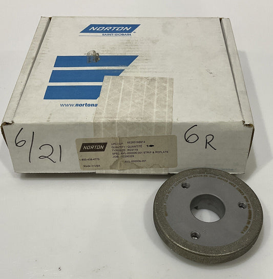 NORTON RD3119 GRIT 100/120 4.00” DIAMETER 1.26” BORE 0.584” GRINDING WHEEL
