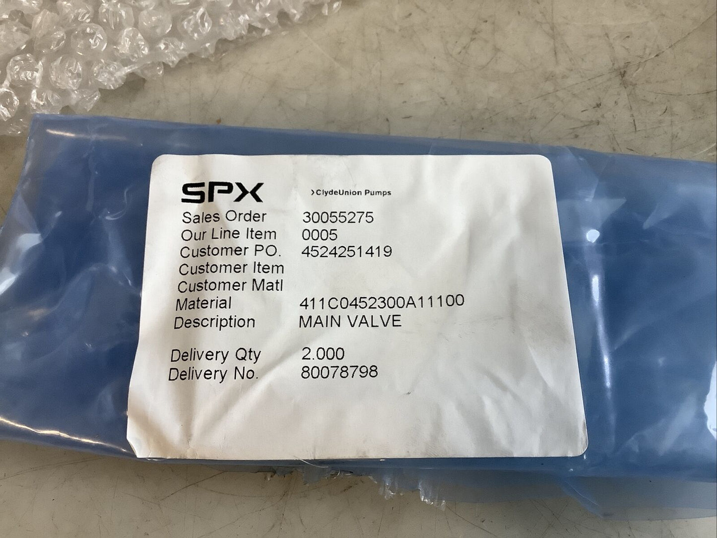 SPX 411C0452300A11100 MAIN VALVE 678