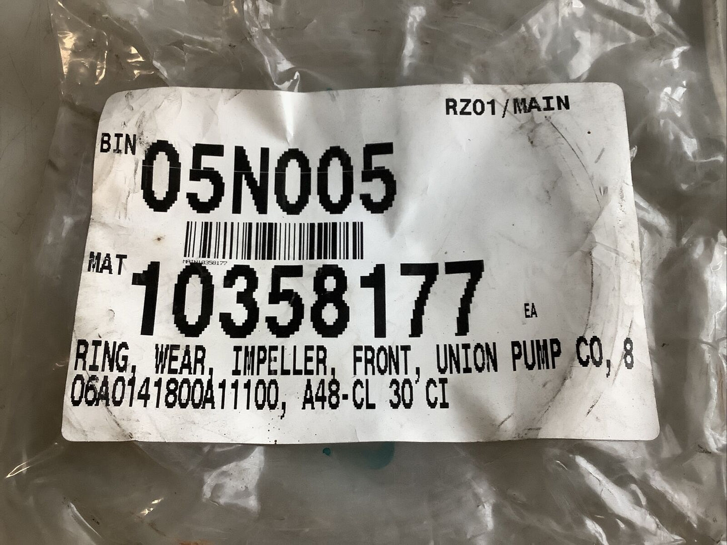 UNION PUMP 806A0141800A11100 IMPELLER WEAR RING A48-CL 30 CI 678