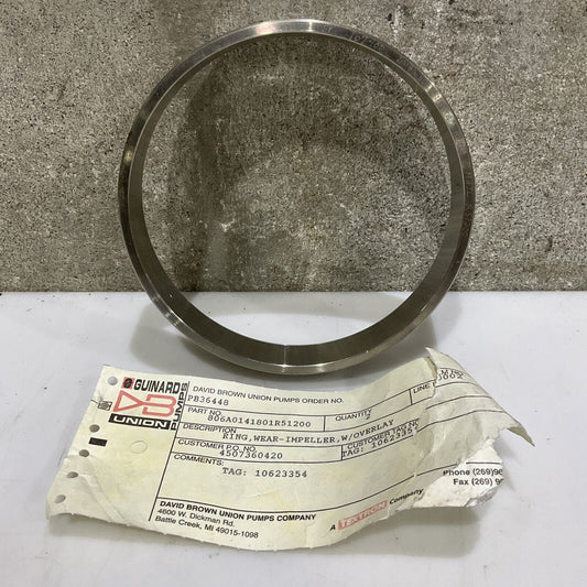 UNION PUMP 806A0141801R51200 WEAR IMPELLER RING WITH OVERLAY 678