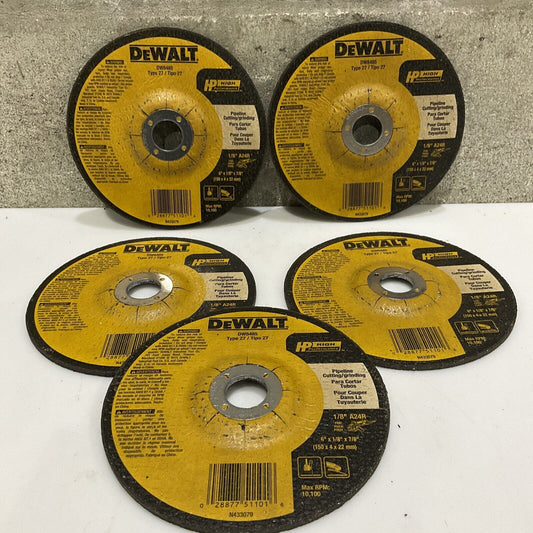 DEWALT DW8485 TYPE 27 PIPELINE CUTTING WHEEL 1/8 IN 6 X 1/8 X 7/8 107 LOT OF 5