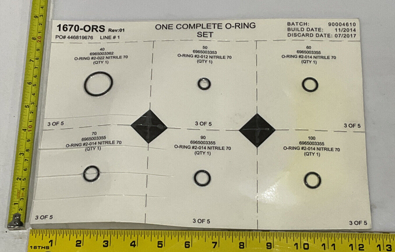 ROTOFLOW CORP 1670-ORS COMPLETE O-RING SET