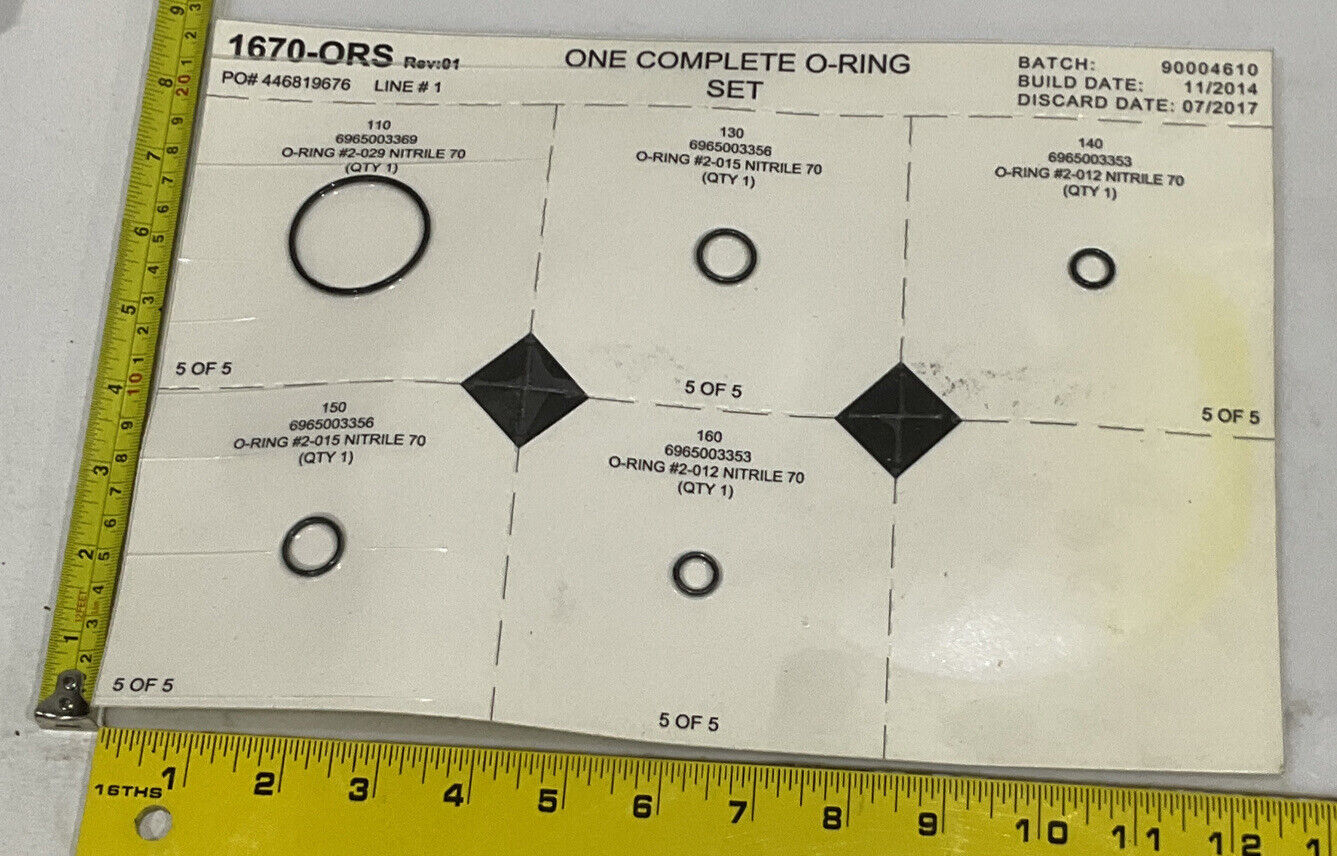 ROTOFLOW CORP 1670-ORS COMPLETE O-RING SET