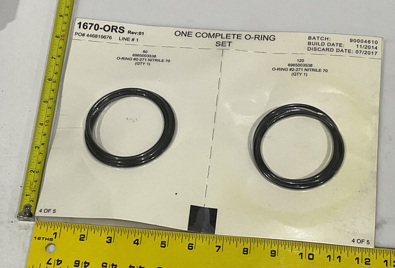 ROTOFLOW CORP 1670-ORS COMPLETE O-RING SET