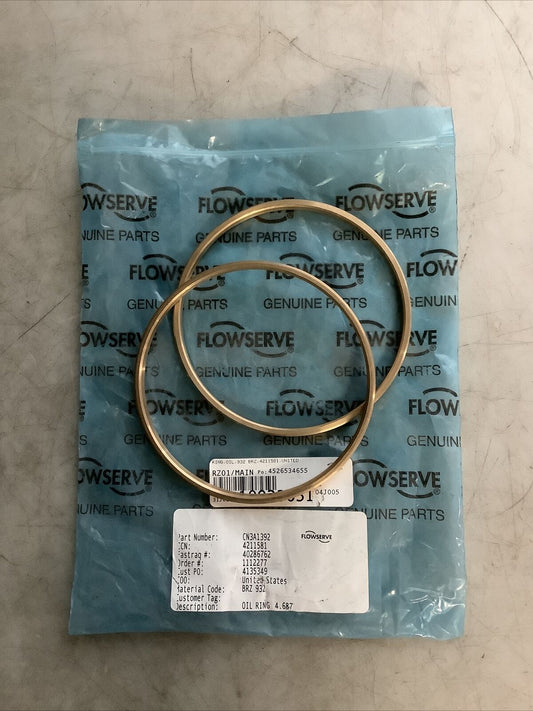 FLOWSERVE CN3A1392 OIL RING BRZ 932 4.687IN 678 - QTY 2