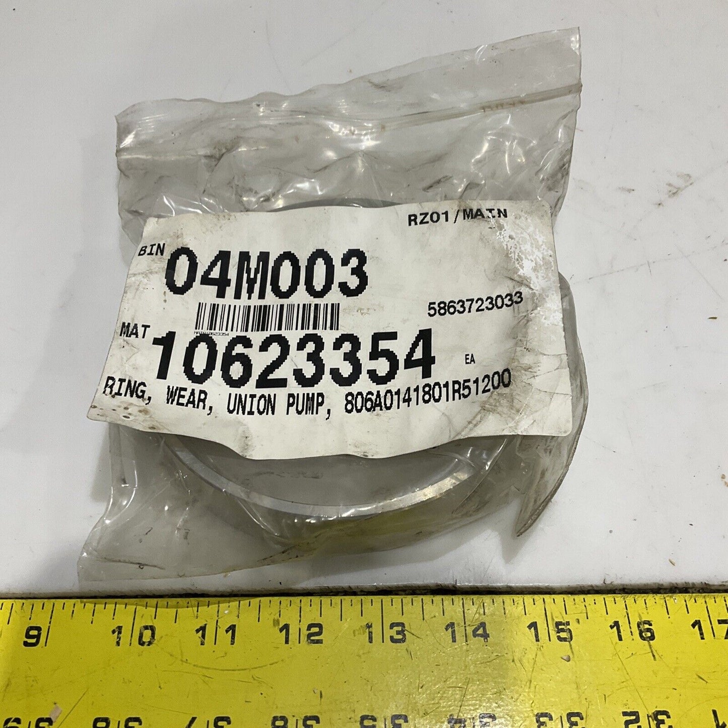 UNION PUMP 806A0141801R51200 WEAR IMPELLER RING WITH OVERLAY 678