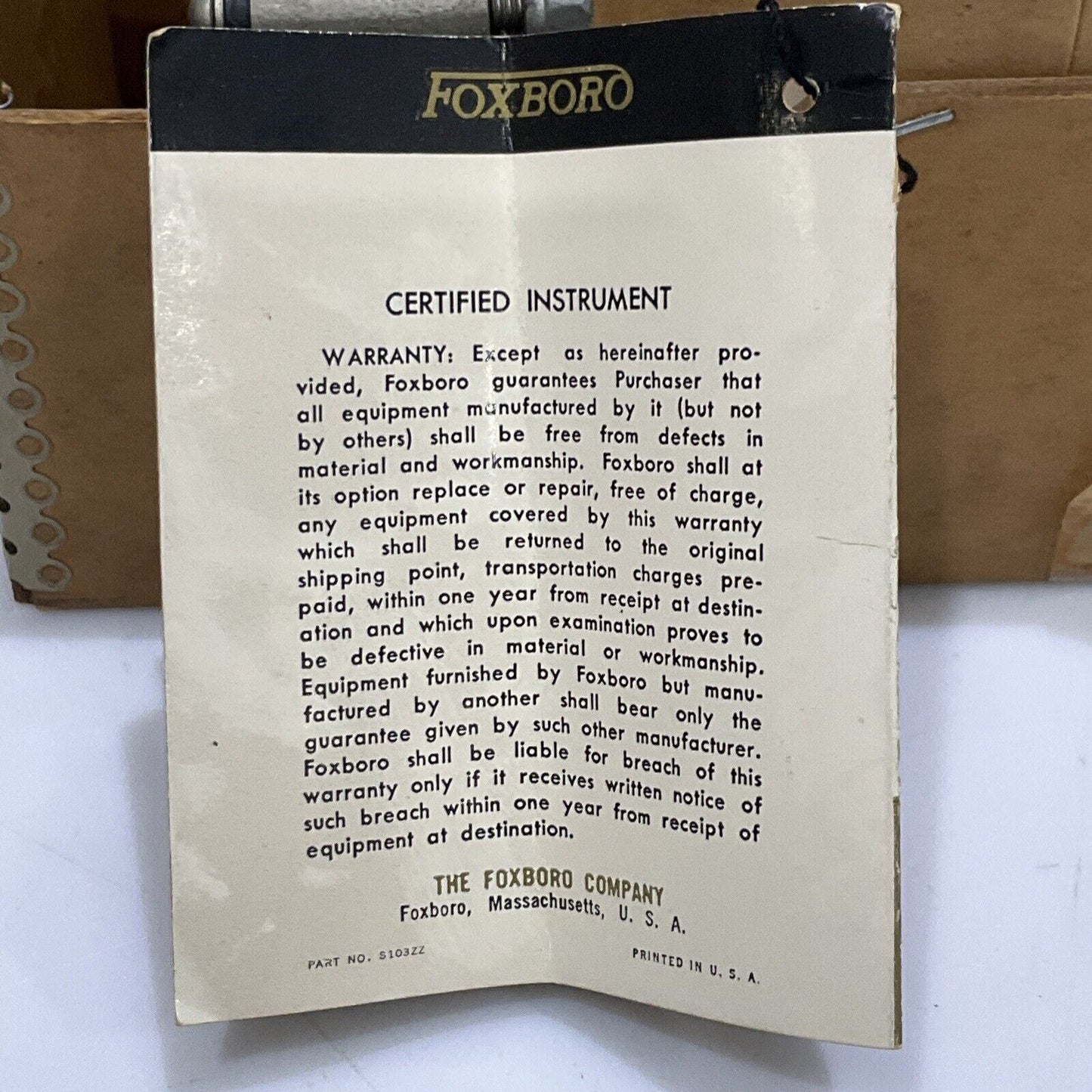 FOXBORO 66N-14884 1537713 555 BR. BELLOWS UC12 0-100 MM HG. ABS.