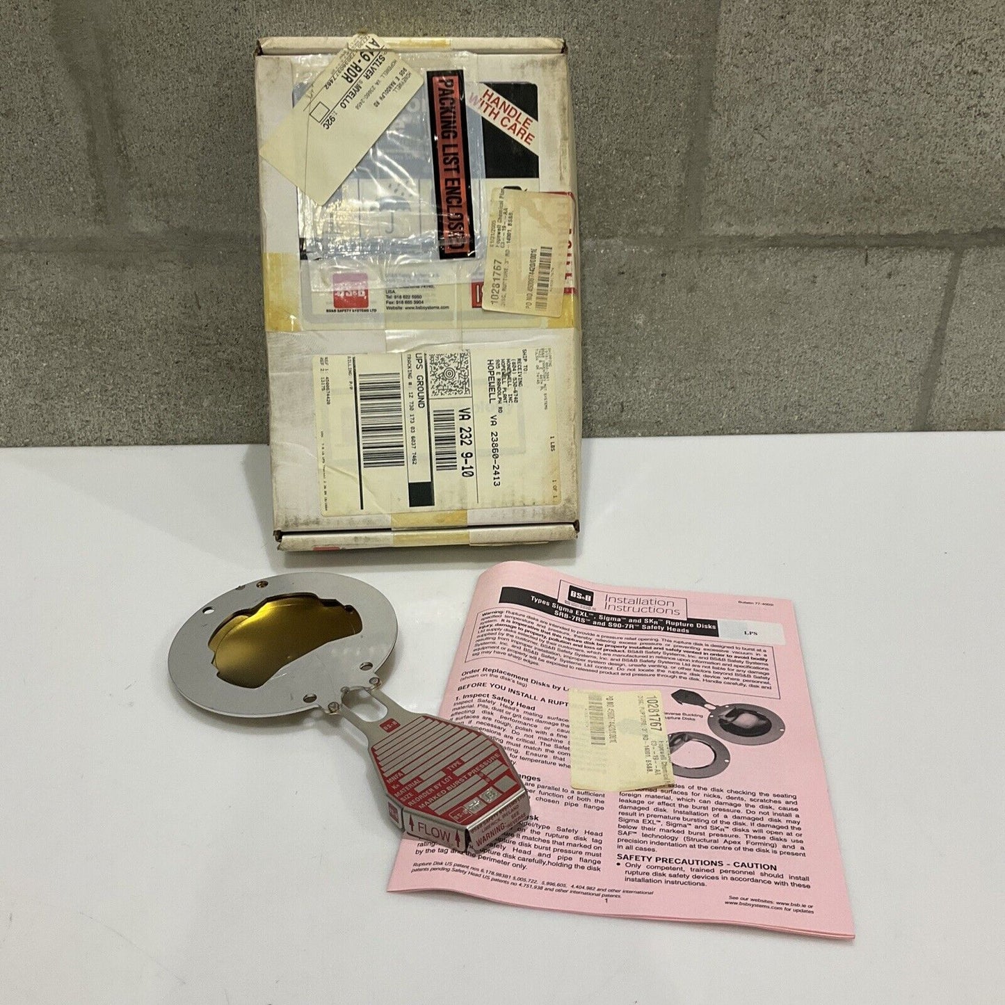 BS&B 10281767 A4005672-1 REVERSE BUCKLING RUPTURE DISK 3 IN LPS 14.5 PSIG 555