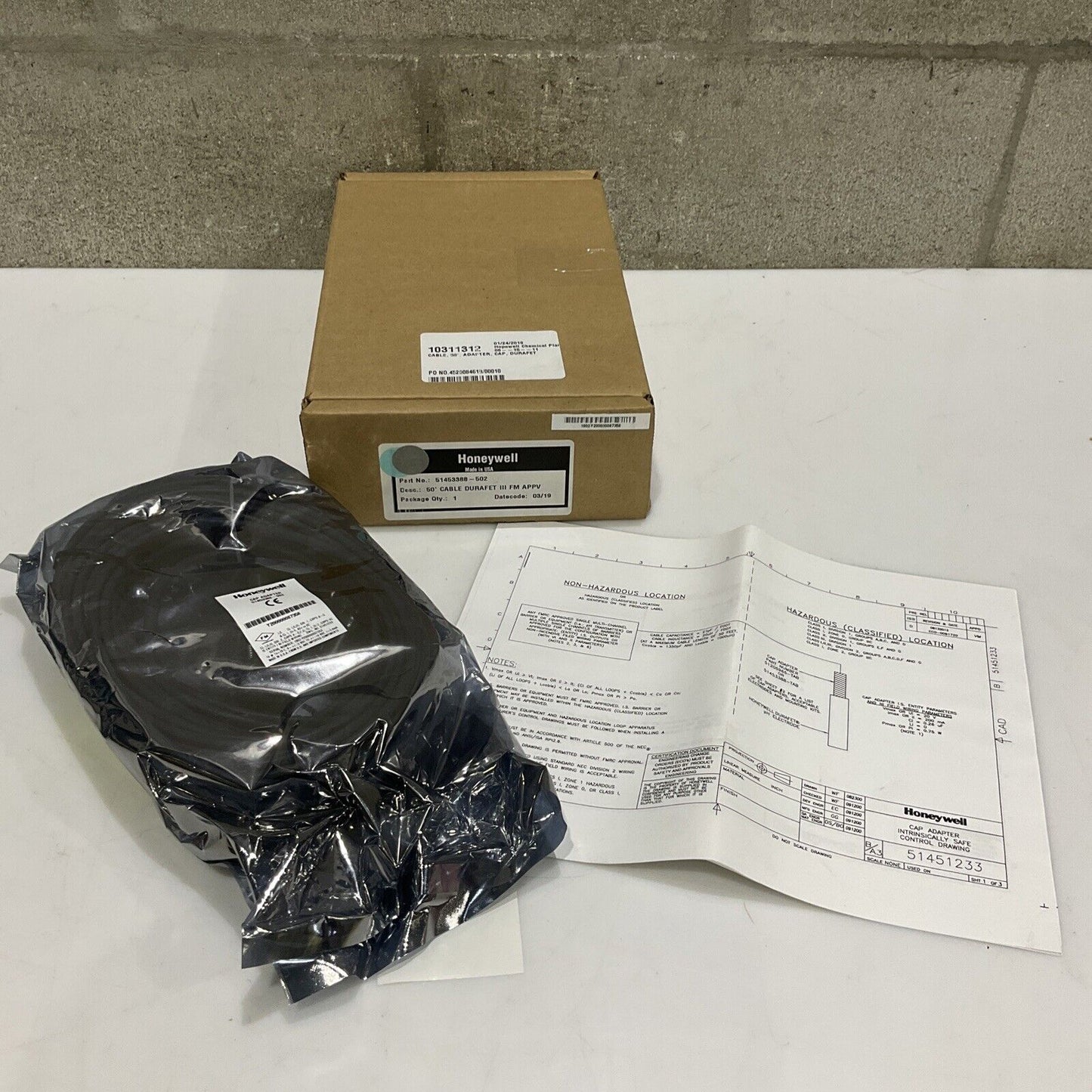 HONEYWELL 51453388-502 CABLE DURAFET III FM APPV 50 FT 555