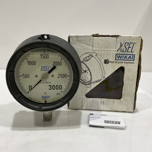 WIKA 9834104 PRESSERU GAUGE XSEL 0-3000 PSI 1/2” LOW CONN