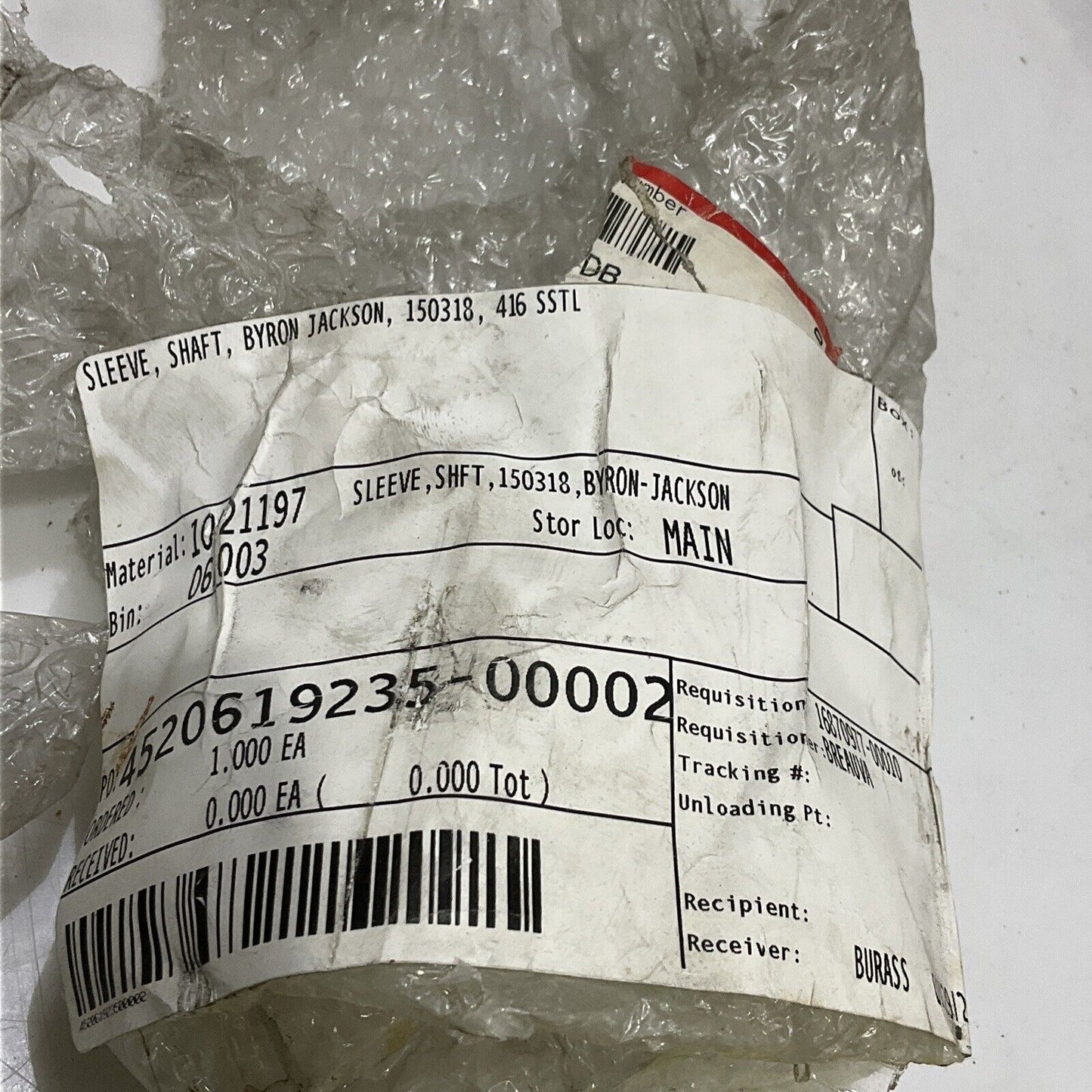 FLOWSERVE BYRON JACKSON 150318 SHAFT SLEEVE 678