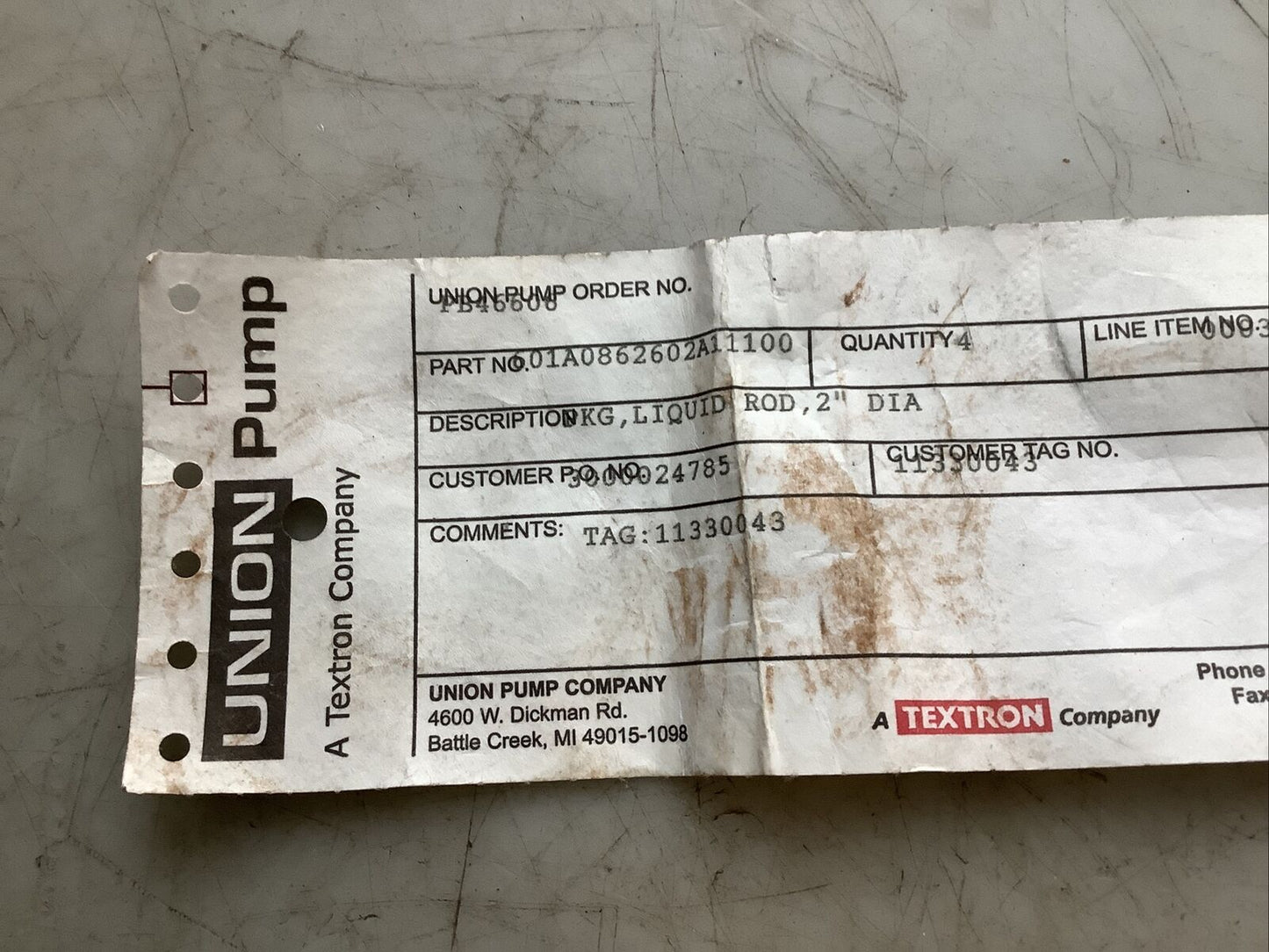 UNION PUMP 601A0862602A11100 LIQUID ROD PACKING RING 2IN ID 678 - QTY 4