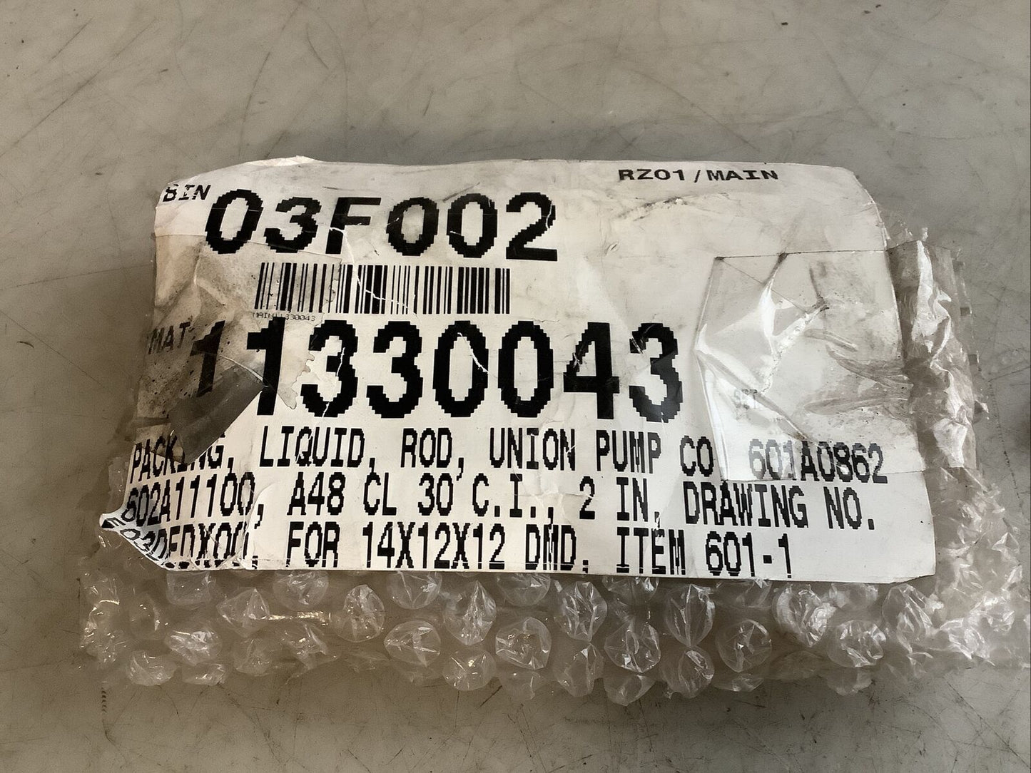 UNION PUMP 601A0862602A11100 LIQUID ROD PACKING RING 2IN ID 678 - QTY 4