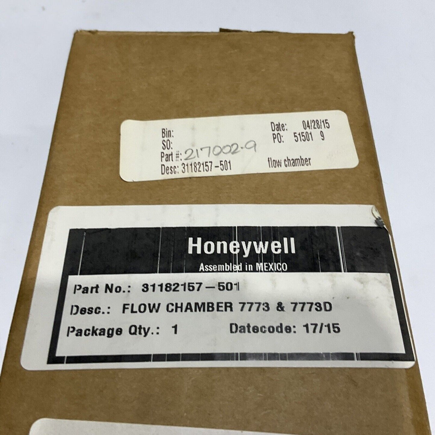HONEYWELL 31182157-501 FLOW CHAMBER 7773 & 7773D 555