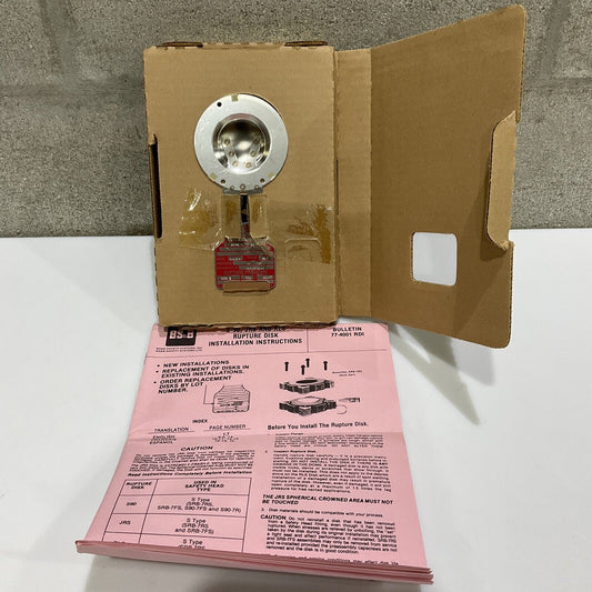 BS&B S-90 JRS AND RLS RUPTURE DISK 1 1/2 IN 99006780-1 136.5 PSIG 200 F 555