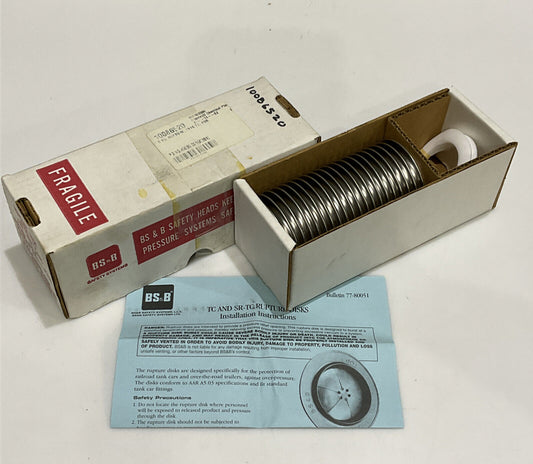 BS&S MODEL TC ST-0-0005-000 RUPTURE DISK 100 PSIG SIZE 2 IN 555