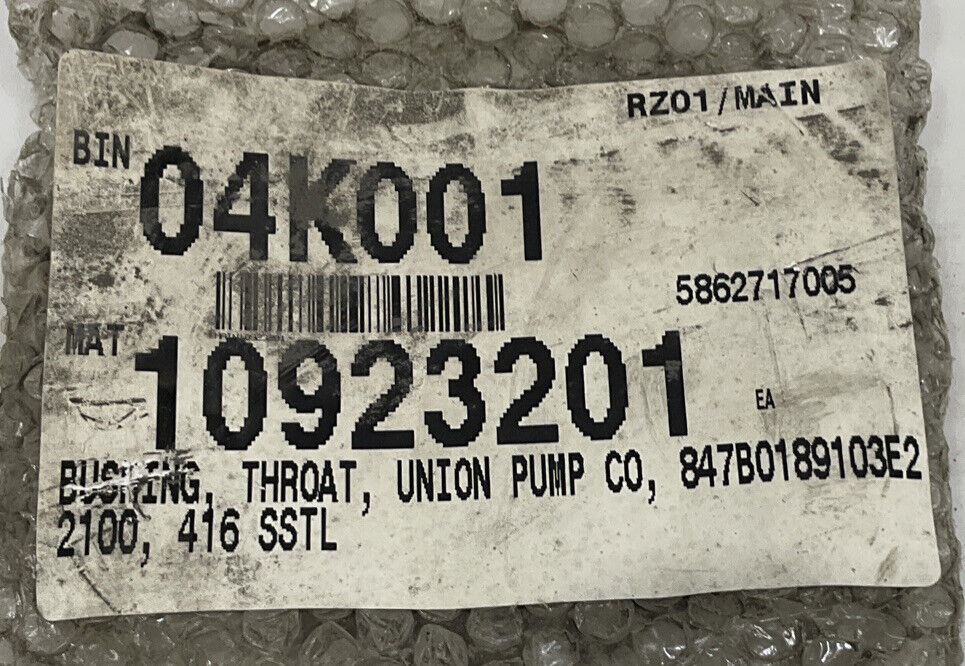 UNION PUMPS CO 847B0189103E22100 BUSHING THROAT 6 1/2”