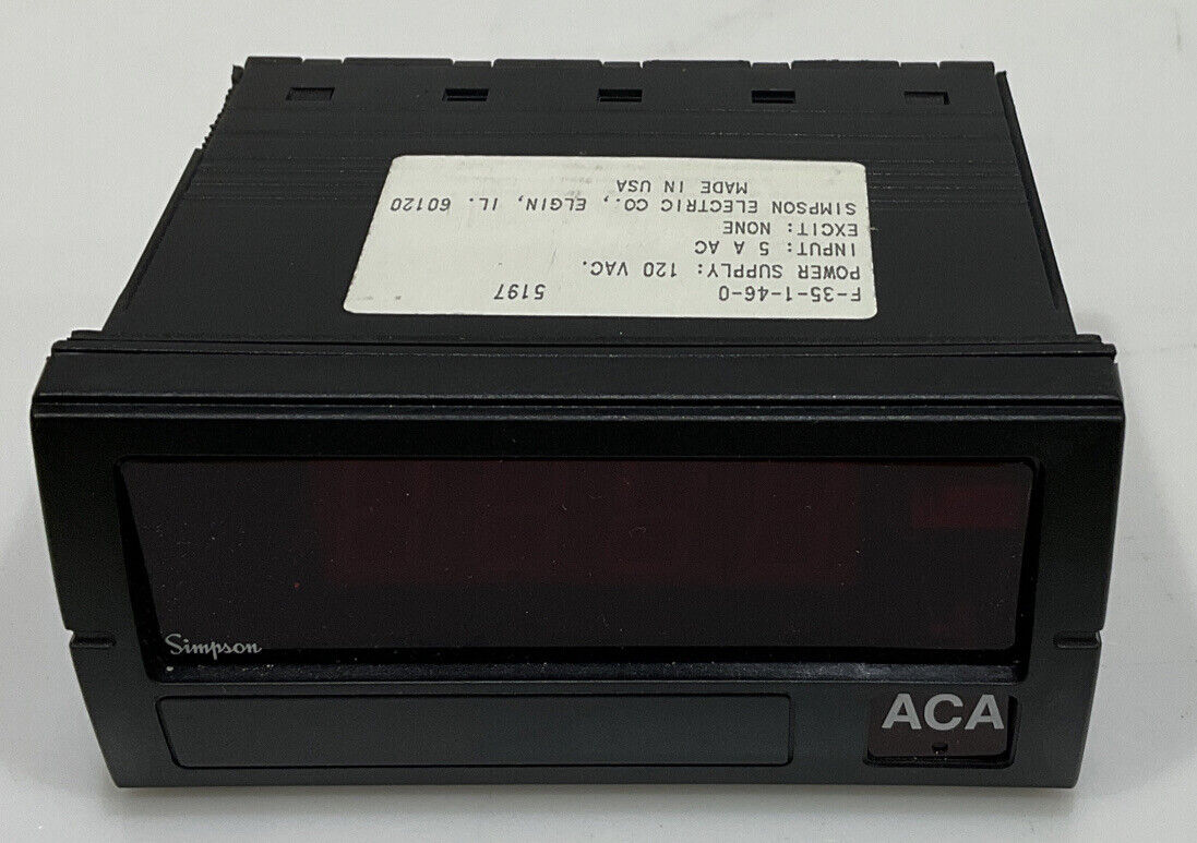 SIMPSON F35-1-46-0 FALCON F35 SERIES DIGITAL PANEL METER INPUT 5 A AC 120VAC