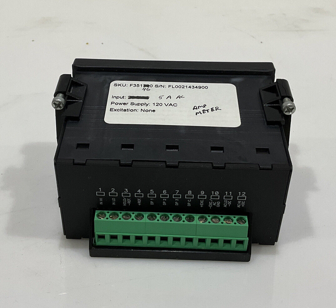 SIMPSON F35-1-46-0 FALCON F35 SERIES DIGITAL PANEL METER INPUT 5 A AC 120VAC