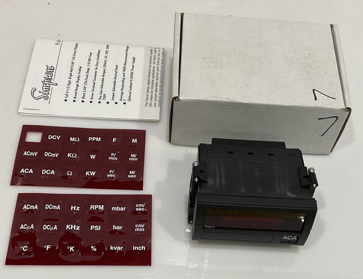 SIMPSON F35-1-46-0 FALCON F35 SERIES DIGITAL PANEL METER INPUT 5 A AC 120VAC