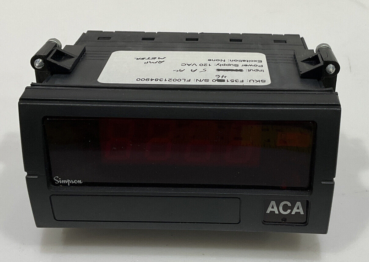 SIMPSON F35-1-46-0 FALCON F35 SERIES DIGITAL PANEL METER INPUT 5 A AC 120VAC