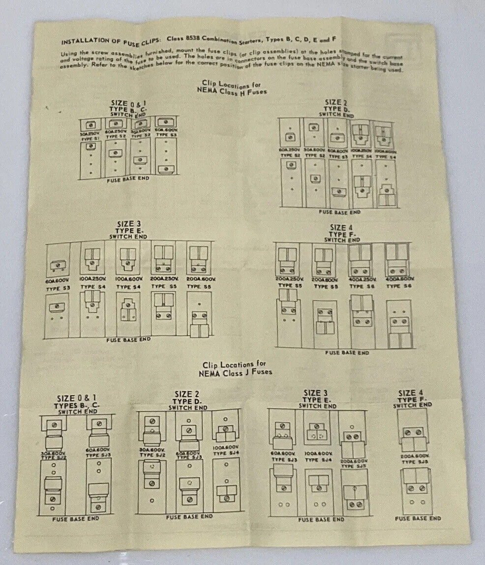 SQUARE D  S12 CLASS 1 FUSE CLIP KIT 30A 600V CLASS 9999 LOT OF 6 555