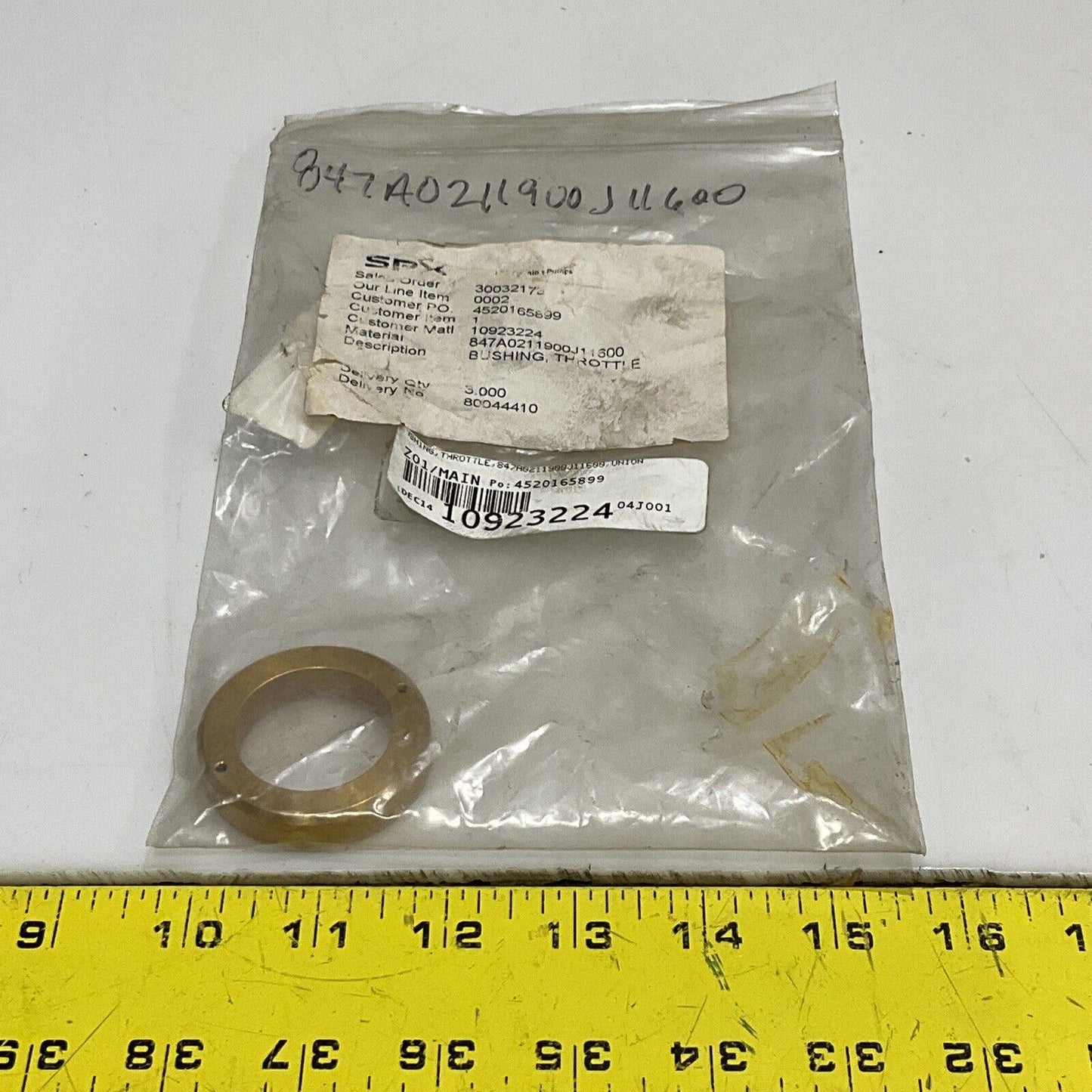 UNION 847A0211900J11600 THROTTLE BUSHING 678