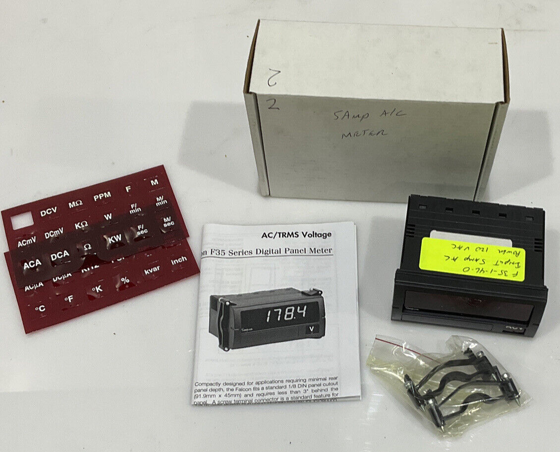 SIMPSON F35-1-46-0 FALCON F35 SERIES DIGITAL PANEL METER INPUT 5 AMP 120VAC