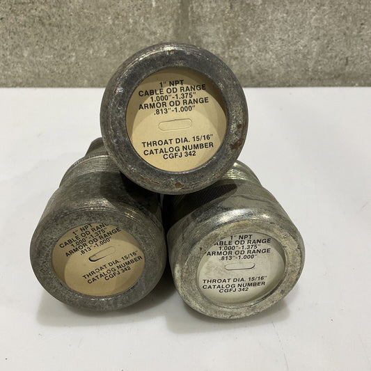 CROUSE HINDS CGFJ 342 CABLE CONNECTOR 1” NPT  CABLE OD 1”-1.375” LOT OF 3