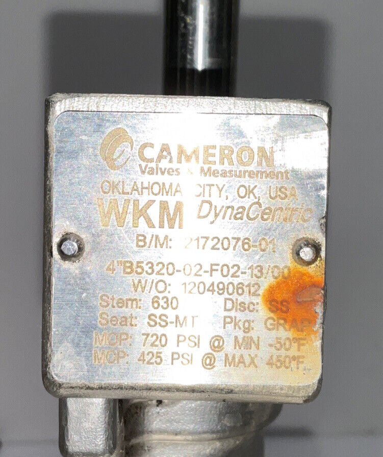 CAMERON WKM DYNACENTIC 2142076-01 4” B5320-02-F02-13/00 120490612 VALVE 678